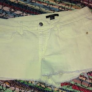 White distressed shorts